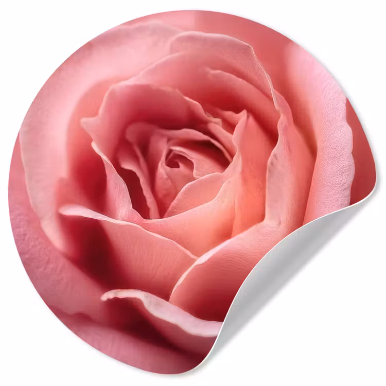 Roze - Roos - Romantisch Wandcirkel behangsticker klein -3d