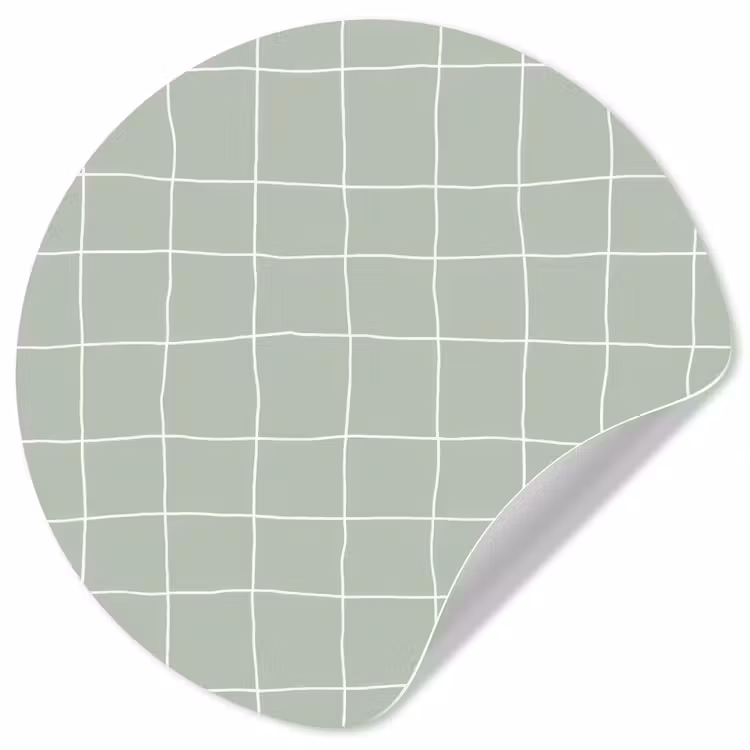 Ruitpatroon - Golvend - Groen Wandcirkel behangsticker klein 186 -3d