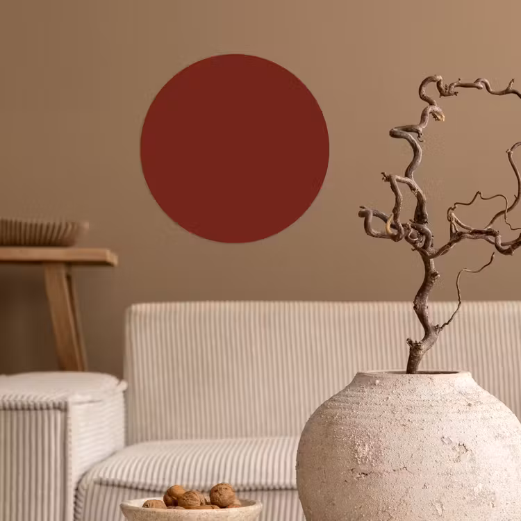 Rustic - Terracotta - Rood Wandcirkel behangsticker klein 186 -sfeer1