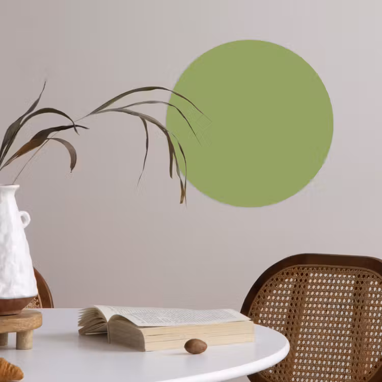 Sage - Green - Groen Wandcirkel behangsticker klein 186 -sfeer3