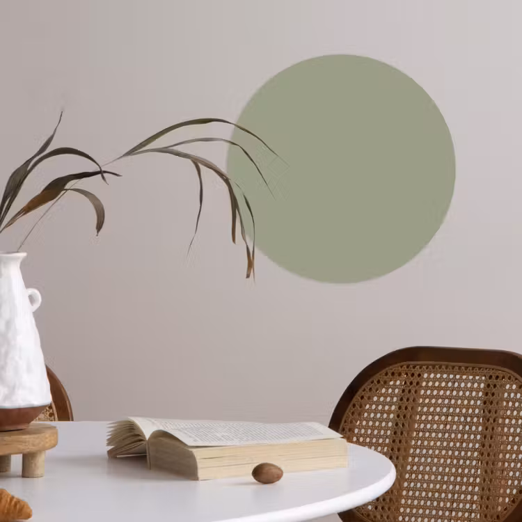 Sage - Mist - Groen Wandcirkel behangsticker klein 186 -sfeer3
