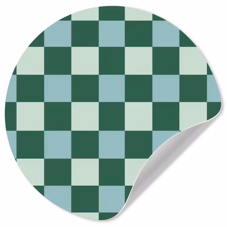 Schaakbord - Klassiek - Groen Wandcirkel behangsticker klein 186 -3d