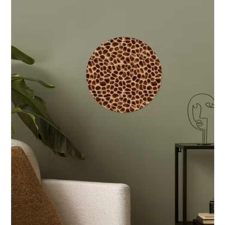 Schildpad - Bruin - Patroon Wandcirkel behangsticker klein 186 -sfeer2