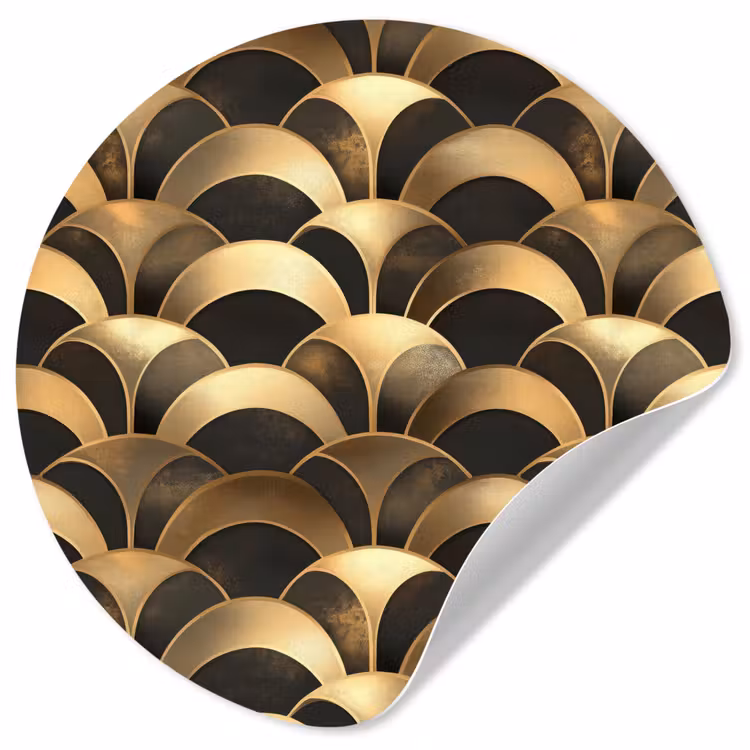Schubben - Structuur - Goud Wandcirkel behangsticker klein 186 -3d