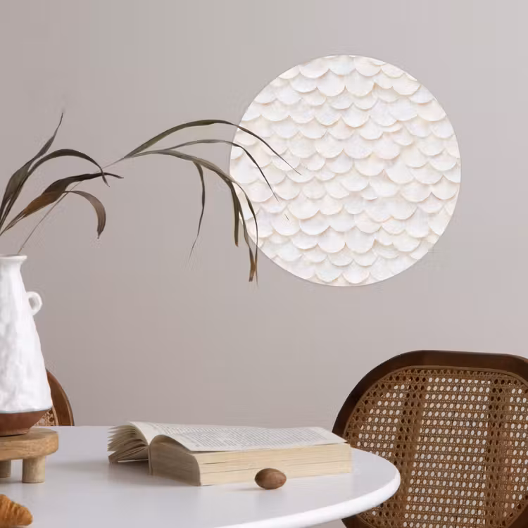 Schubben - Wit - Elegant Wandcirkel behangsticker klein 186 -sfeer3