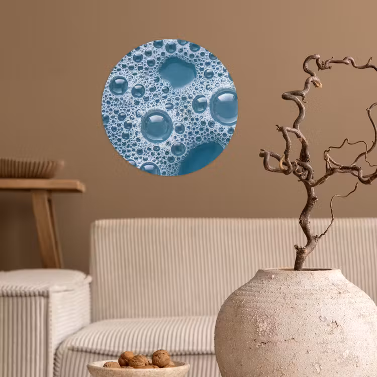 Schuim - Water - Textuur Wandcirkel behangsticker klein -sfeer1