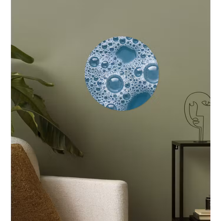 Schuim - Water - Textuur Wandcirkel behangsticker klein -sfeer2
