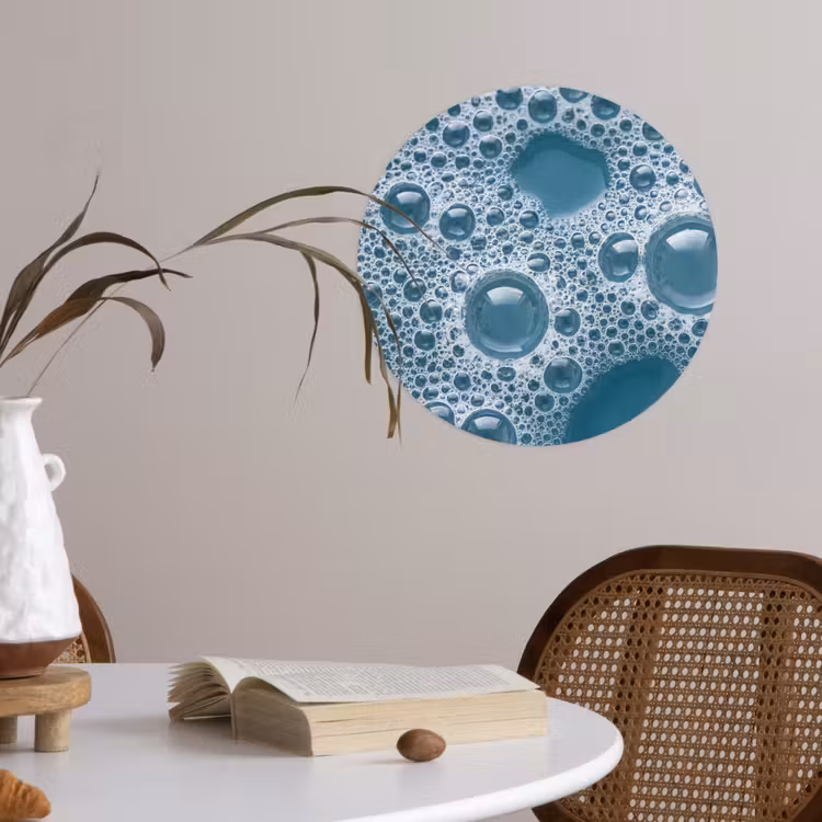 Schuim - Water - Textuur Wandcirkel behangsticker klein -sfeer3