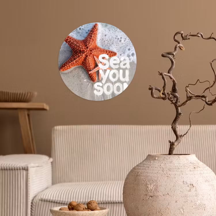 Sea you soon - Zeester - Zee Wandcirkel behangsticker klein -sfeer1