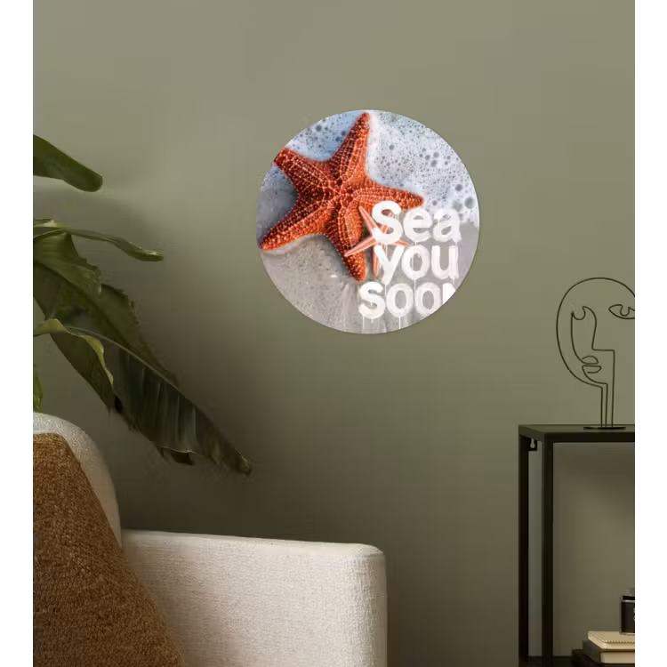 Sea you soon - Zeester - Zee Wandcirkel behangsticker klein -sfeer2
