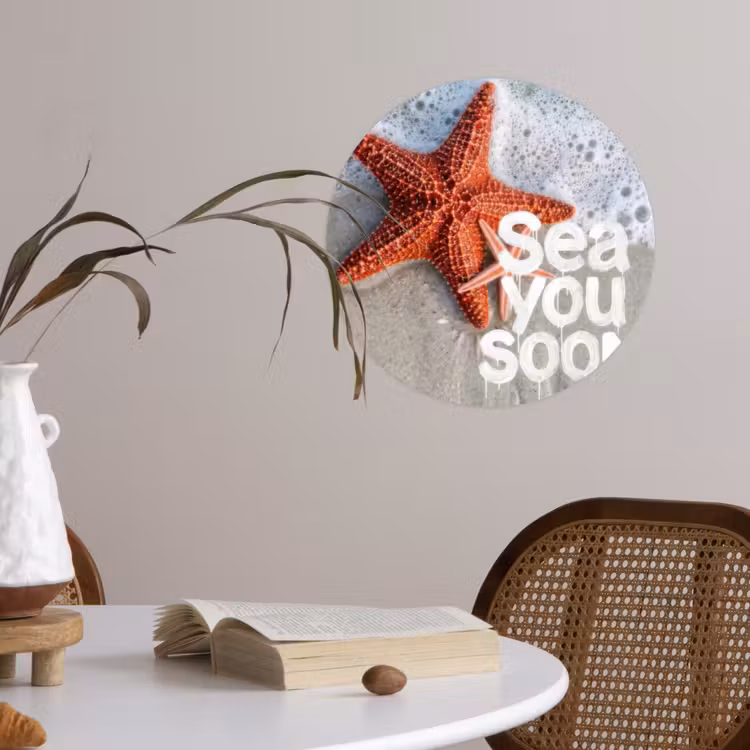 Sea you soon - Zeester - Zee Wandcirkel behangsticker klein -sfeer3