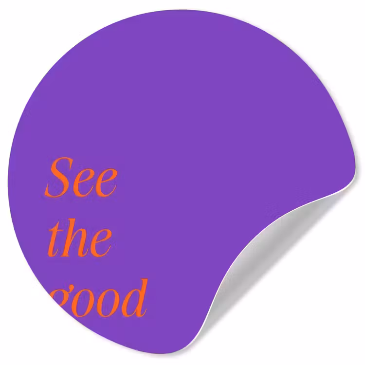 See the good - Oranje - Paars Wandcirkel behangsticker klein -3d