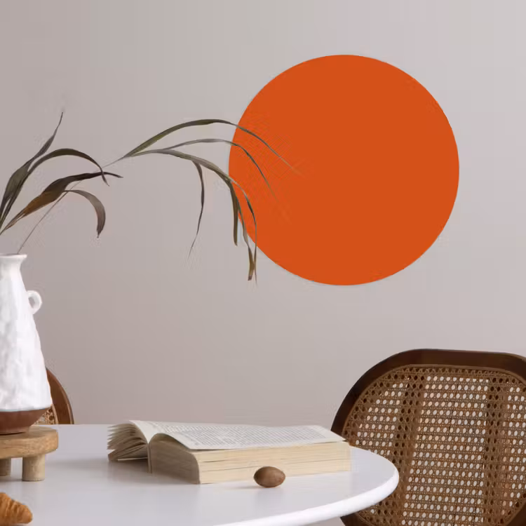 Sienna - Aarde - Kleuren - Effen Wandcirkel behangsticker klein 186 -sfeer3