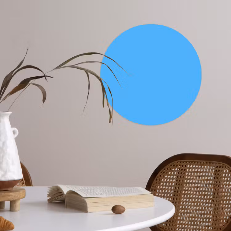 Sky - Blue - Blauw Wandcirkel behangsticker klein 186 -sfeer3