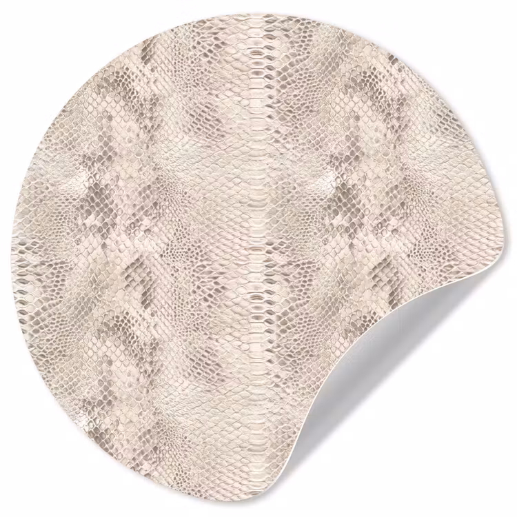 Slang - Patroon - Beige Wandcirkel behangsticker klein 186 -3d