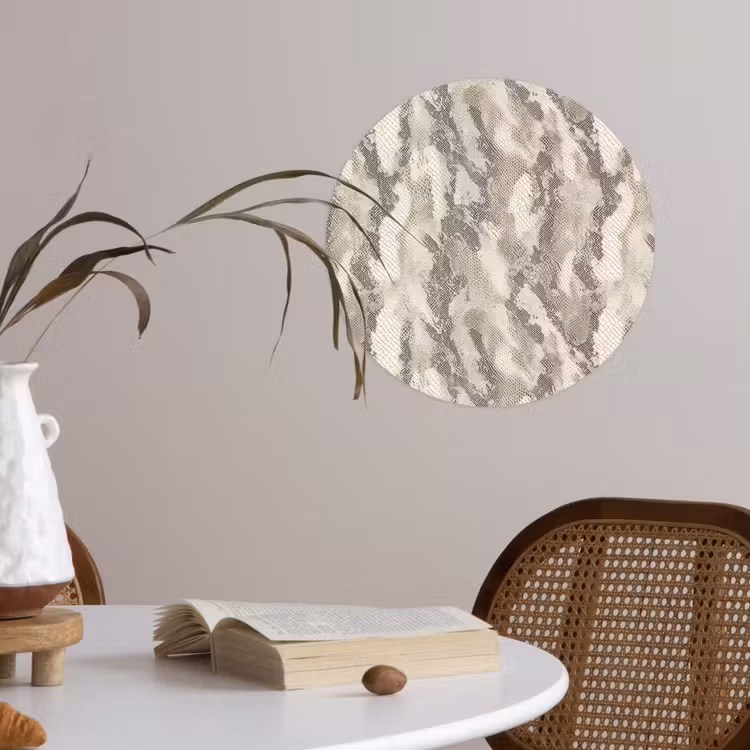 Slang - Patroon - Taupe Wandcirkel behangsticker klein 186 -sfeer3
