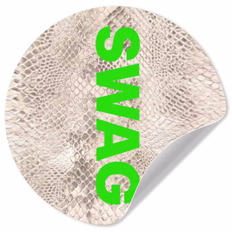 Slangenprint - SWAG - Neon - Groen Wandcirkel behangsticker klein -3d
