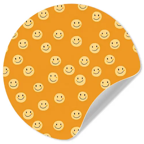 Smileys - Retro - Heel Wandcirkel behangsticker klein 186 -3d