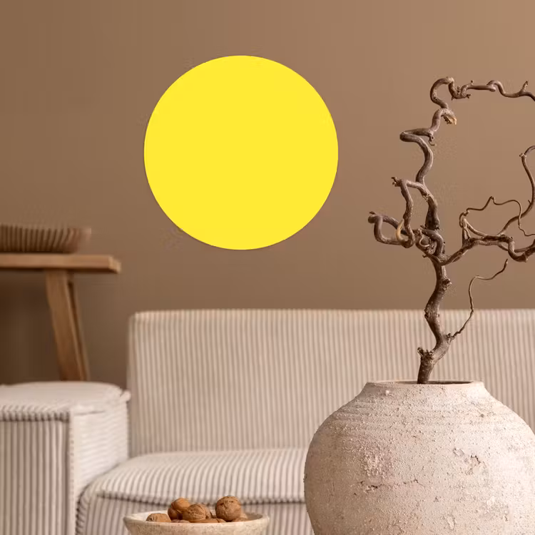 Soft - Custard - Geel Wandcirkel behangsticker klein 186 -sfeer1