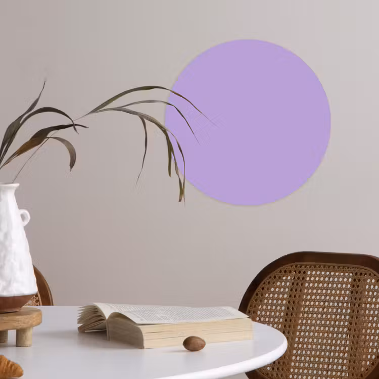 Soft - Lavender - Paars Wandcirkel behangsticker klein 186 -sfeer3