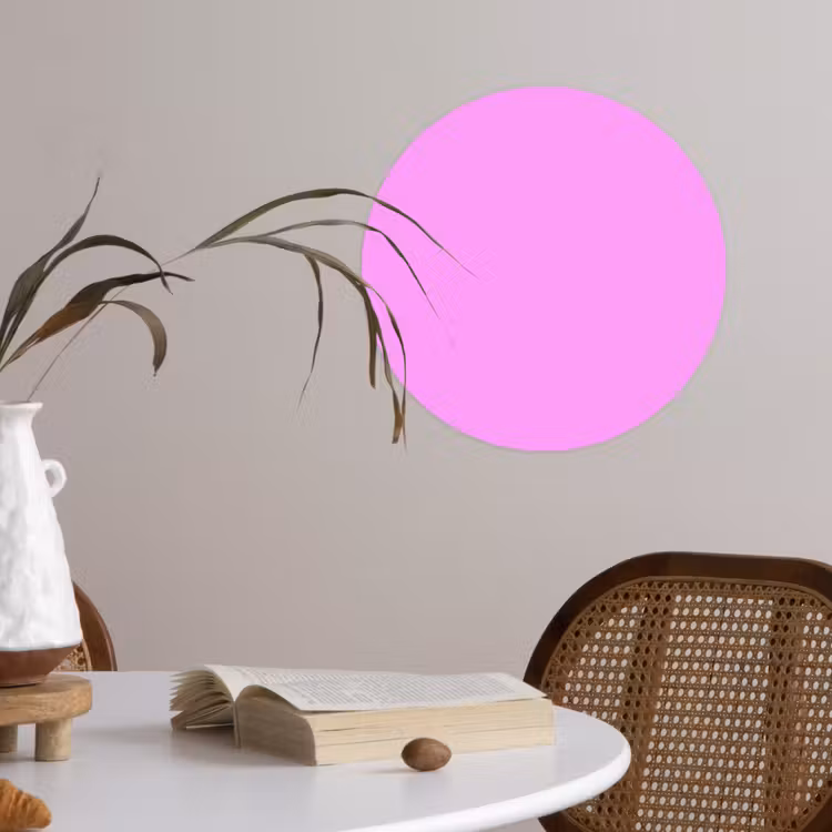 Soft - Lavender - Roze Wandcirkel behangsticker klein 186 -sfeer3