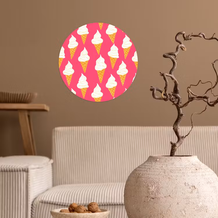 Softijs - Horentje - Roze Wandcirkel behangsticker klein 186 -sfeer1