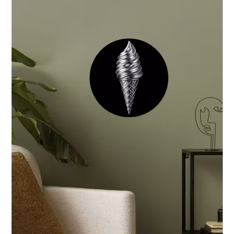 Softijs - Realistisch - Futuristisch Wandcirkel behangsticker klein -sfeer2