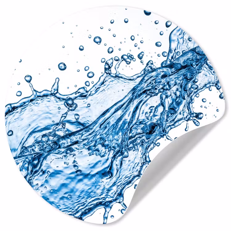 Spash - Water - Blauw Wandcirkel behangsticker klein -3d