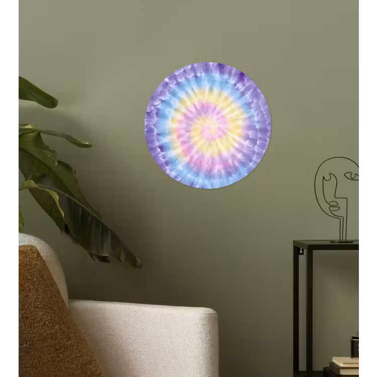 Spiraal - Tie dye - Pasteltinten Wandcirkel behangsticker klein -sfeer2
