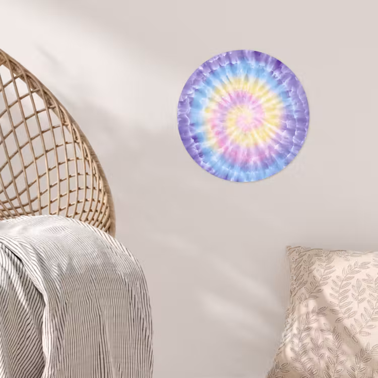 Spiraal - Tie dye - Pasteltinten Wandcirkel behangsticker klein -sfeer4