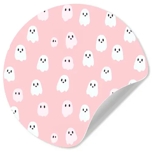 Spookjes - Patroon - Roze Wandcirkel behangsticker klein 186 -3d