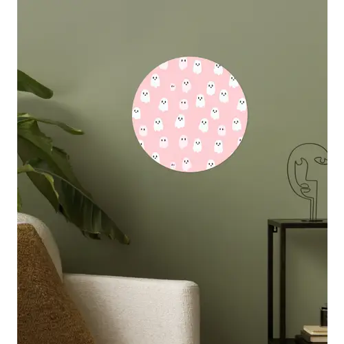 Spookjes - Patroon - Roze Wandcirkel behangsticker klein 186 -sfeer2