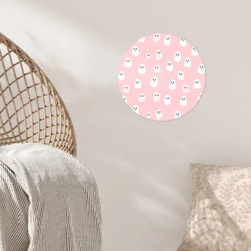 Spookjes - Patroon - Roze Wandcirkel behangsticker klein 186 -sfeer4