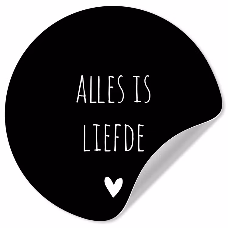 Spreuken - Alles is liefde - Quotes - Bløf Wandcirkel behangsticker klein -3d