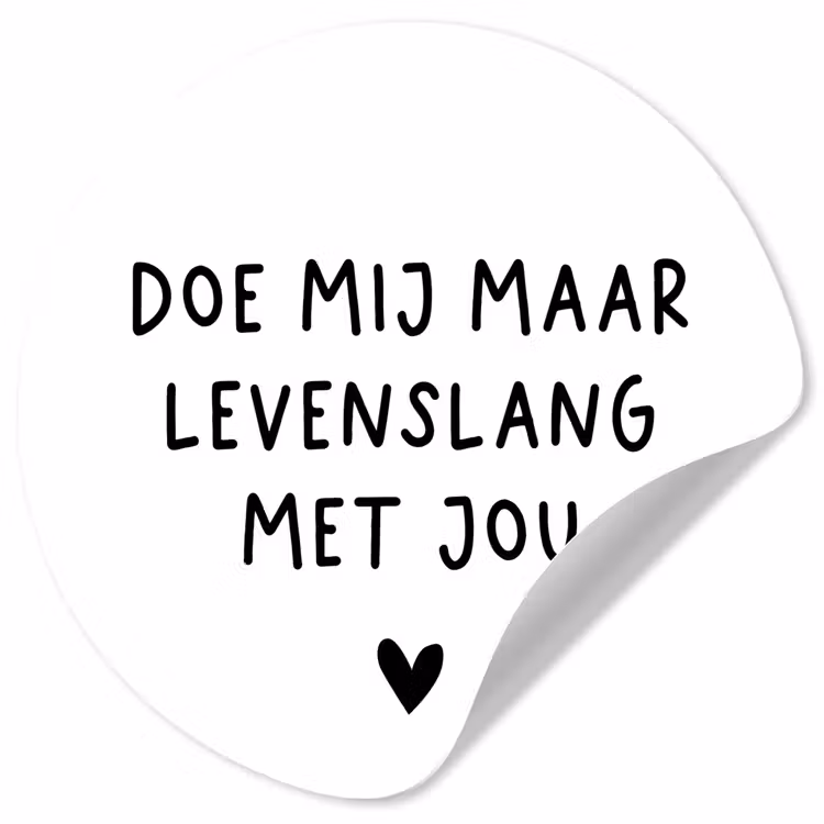 Spreuken - Doe mij maar levenslang met jou - Quotes Wandcirkel behangsticker klein -3d