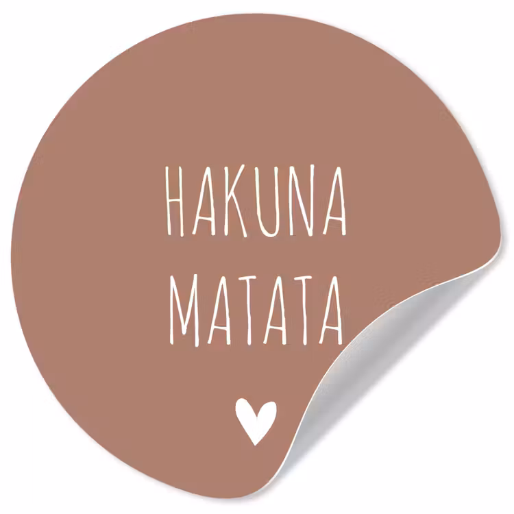 Spreuken - Hakuna matata - Quotes Wandcirkel behangsticker klein -3d