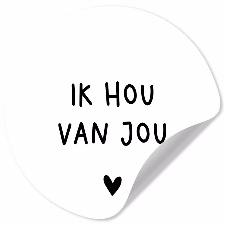 Spreuken - Ik hou van jou - Quotes Wandcirkel behangsticker klein -3d