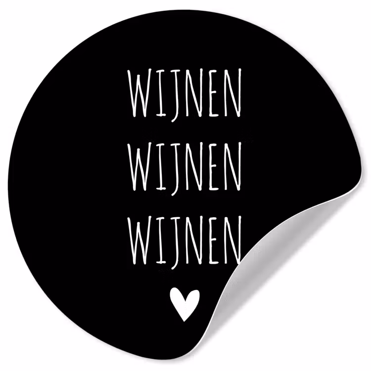 Spreuken - Quotes - Wijnen wijnen wijnen Wandcirkel behangsticker klein -3d