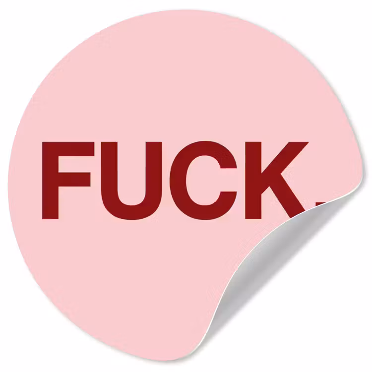Statement - Krachtig - Roze Wandcirkel behangsticker klein -3d