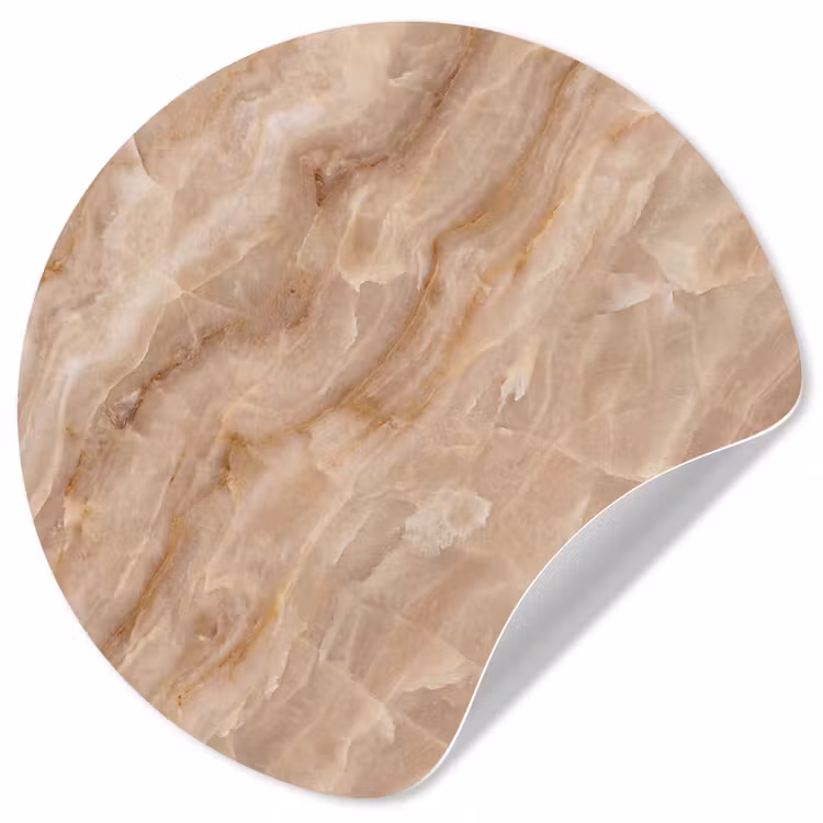 Steen - Ader - Natuur - Modern - Beige Wandcirkel behangsticker klein -3d