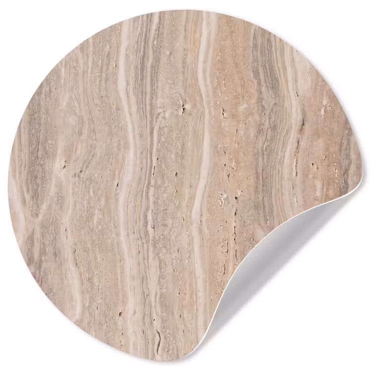 Steen - Patroon - Textuur - Natuurlijk - Beige Wandcirkel behangsticker klein -3d