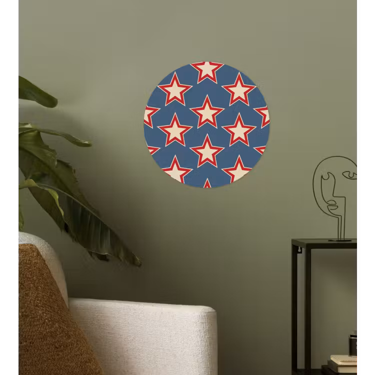 Ster - Klassiek - Blauw Wandcirkel behangsticker klein 186 -sfeer2