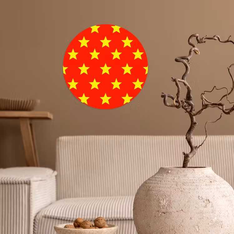 Ster - Patroon - Geel Wandcirkel behangsticker klein 186 -sfeer1