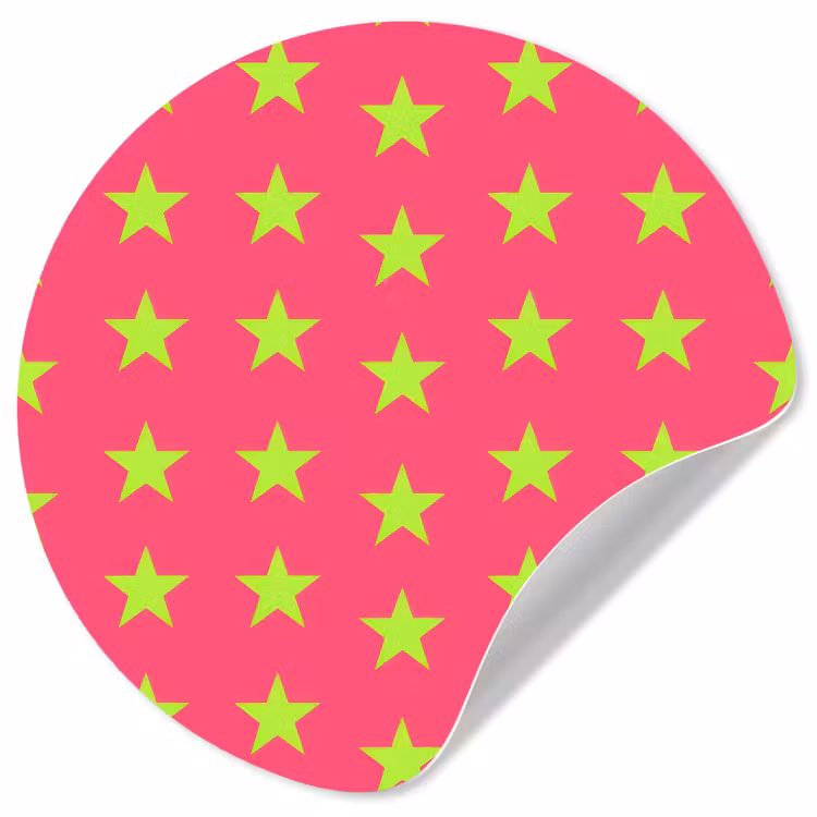 Sterren - Patroon - Roze Wandcirkel behangsticker klein 186 -3d