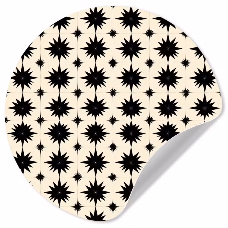 Stervormen - Geometrisch - Zwart Wandcirkel behangsticker klein 186 -3d