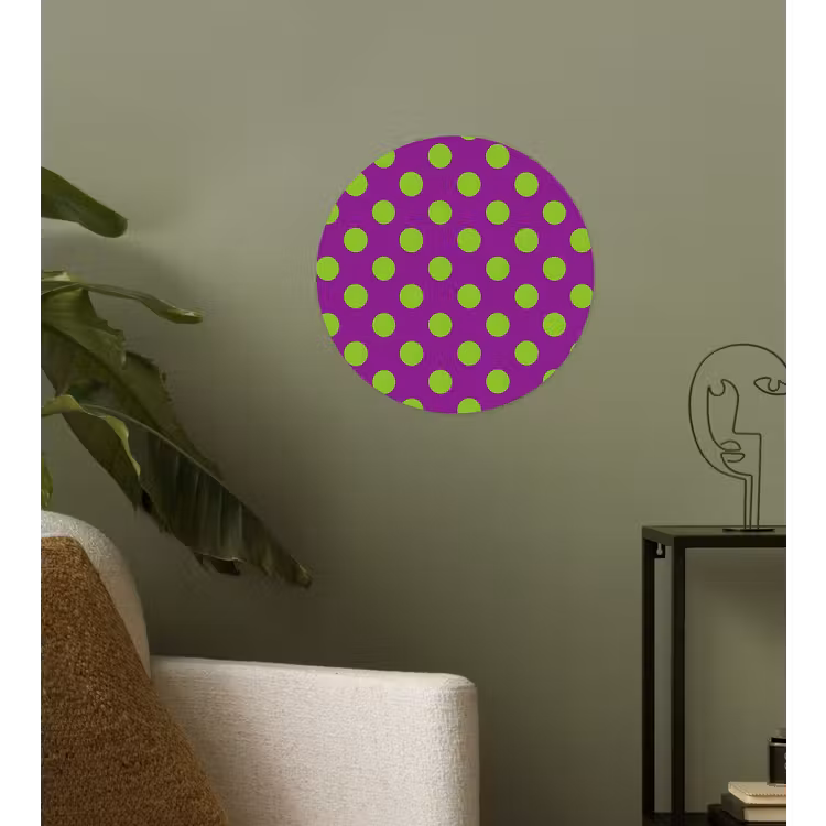Stippen - Klassiek - Groen Wandcirkel behangsticker klein 186 -sfeer2