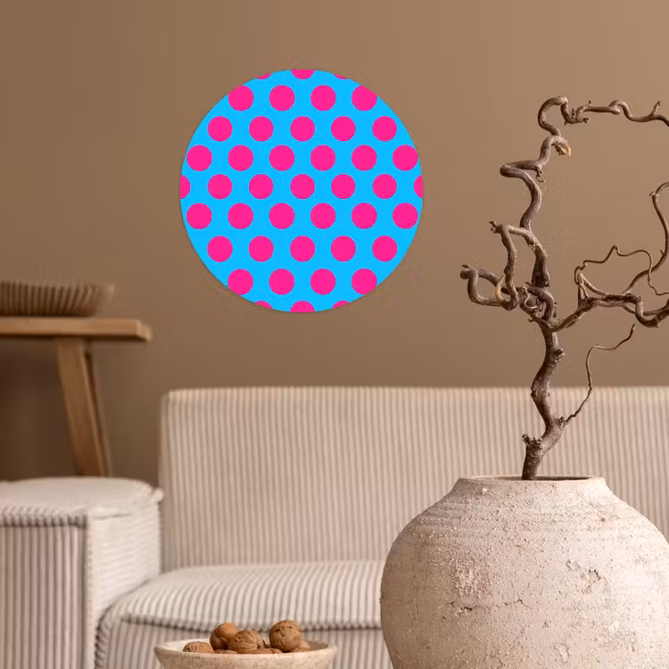 Stippen - Klassiek - Roze Wandcirkel behangsticker klein 186 -sfeer1