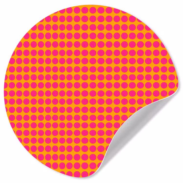 Stippen - Patroon - Oranje Wandcirkel behangsticker klein 186 -3d