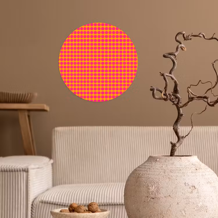 Stippen - Patroon - Oranje Wandcirkel behangsticker klein 186 -sfeer1