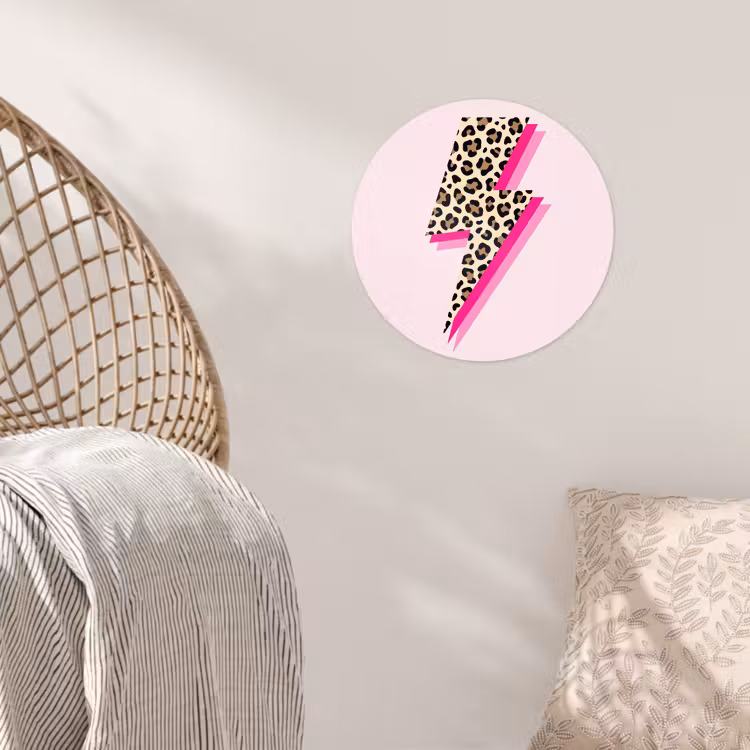 Stippen - Roze - Bliksem Wandcirkel behangsticker klein -sfeer4